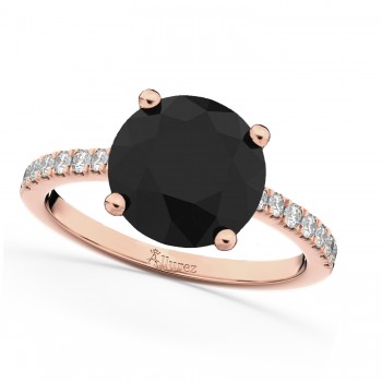 White & Black Diamond Engagement Ring 14K Rose Gold (2.21ct)