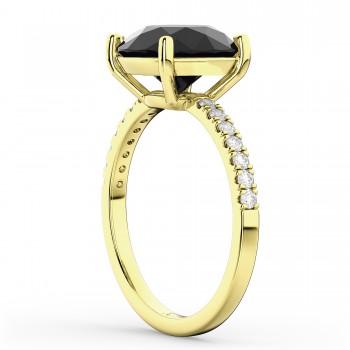 White & Black Diamond Engagement Ring 14K Yellow Gold (2.21ct)