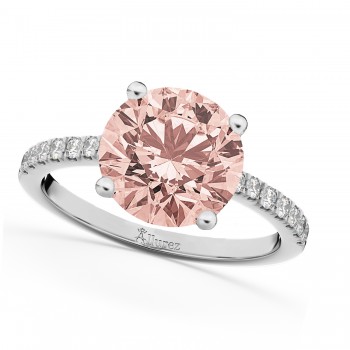 Morganite & Diamond Engagement Ring Platinum 1.96ct