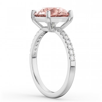 Morganite & Diamond Engagement Ring Platinum 1.96ct