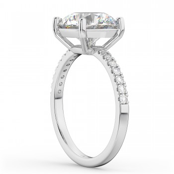 Moissanite & Diamond Engagement Ring Platinum 1.81ct