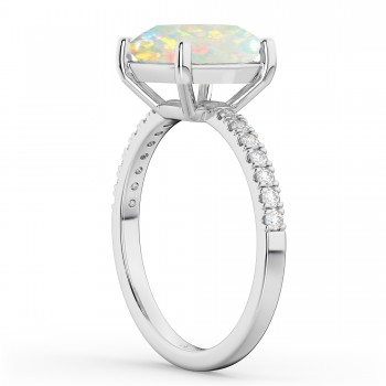 Opal & Diamond Engagement Ring Platinum 1.51ct