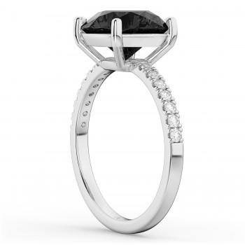 Onyx & Diamond Engagement Ring Platinum 2.71ct