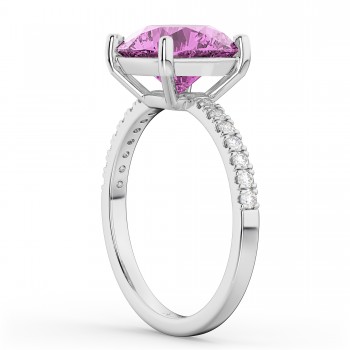 Pink Sapphire & Diamond Engagement Ring Platinum 2.51ct