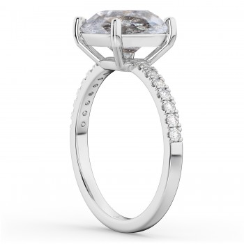 Salt & Pepper & White Diamond Engagement Ring 14K White Gold (2.21ct)