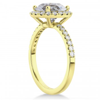 Halo Salt & Pepper & White Diamond Engagement Ring 14K Yellow Gold (2.50ct)