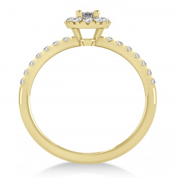 Oval Diamond Halo Engagement Ring 14k Yellow Gold (0.60ct)