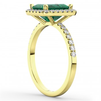 Emerald & Diamond Engagement Ring 18k Yellow Gold (3.32ct)