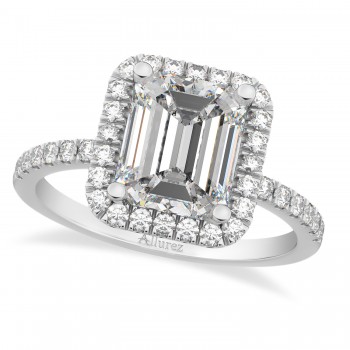 Emerald Cut Lab Grown Diamond Engagement 14k White Gold (3.32 ct)