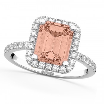 Morganite & Diamond Engagement 14k White Gold (3.32 ct)