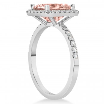 Morganite & Diamond Engagement 14k White Gold (3.32 ct)