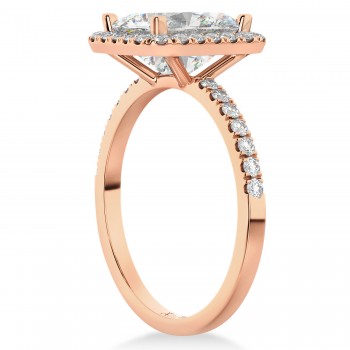 Lab Moissanite & Diamond Engagement 14k Rose Gold (3.32 ct)