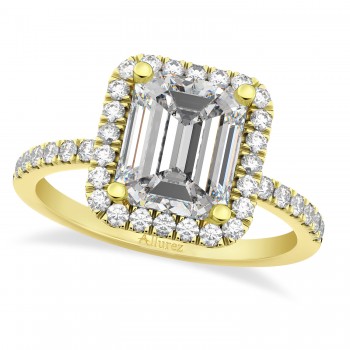 Lab Moissanite & Diamond Engagement 14k Yellow Gold (3.32 ct)