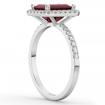 Lab Ruby & Lab Grown Diamond Engagement Ring 14k White Gold (3.32ct)