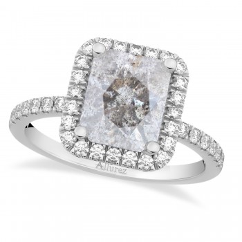 Salt & Pepper Diamond & Diamond Engagement 14k White Gold (3.32 ct)