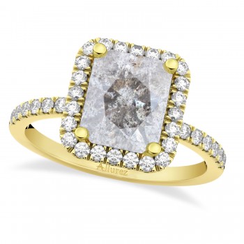 Salt & Pepper Lab Grown Diamond Engagement 14k Yellow Gold (3.32 ct)
