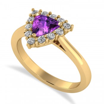 Diamond & Amethyst Trillion Cut Ring 14k Yellow Gold (1.26ct)