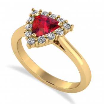 Diamond & Ruby Trillion Cut Ring 14k Yellow Gold (1.79ct)