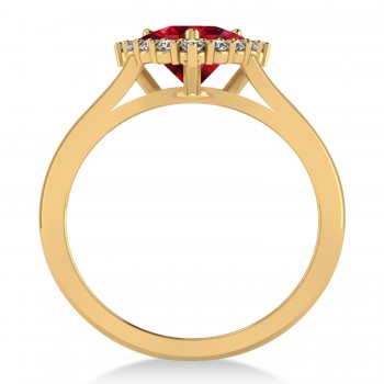 Diamond & Ruby Trillion Cut Ring 14k Yellow Gold (1.79ct)