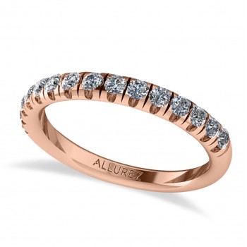 Round Lab Grown Diamond Ring Wedding Band 14K Rose Gold (0.45ct)