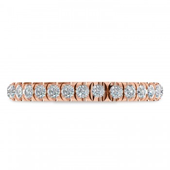 Round Lab Grown Diamond Ring Wedding Band 14K Rose Gold (0.45ct)