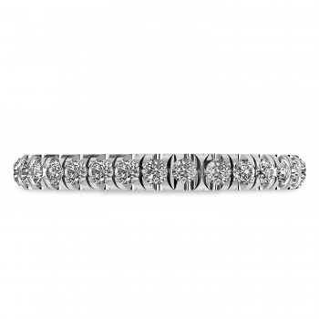 Round Lab Grown Diamond Ring Wedding Band 14K White Gold (0.45ct)