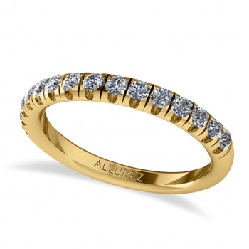Round Lab Grown Diamond Ring Wedding Band 14K Yellow Gold (0.45ct)