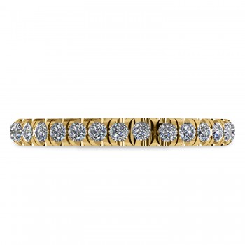 Round Lab Grown Diamond Ring Wedding Band 14K Yellow Gold (0.45ct)