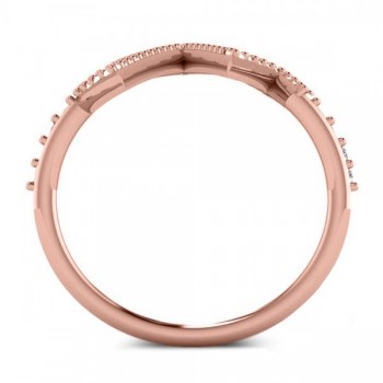 Round Diamond Heartbeat Pulse Vital Sign Ring 14k Rose Gold (0.42ct)