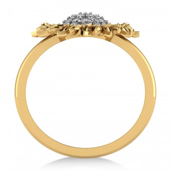 Diamond Sunflower Fashion Ring 14k Two-Tone Gold (0.19ct)