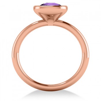 Cushion Cut Amethyst Solitaire Engagement Ring 14k Rose Gold (1.90ct)