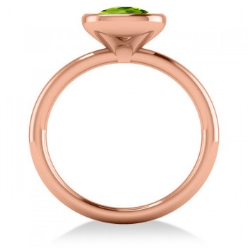 Cushion Cut Peridot Solitaire Engagement Ring 14k Rose Gold (1.90ct)