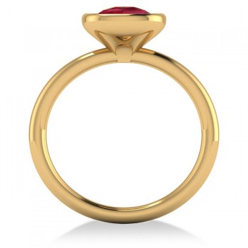 Cushion Cut Ruby Solitaire Engagement Ring 14k Yellow Gold (1.90ct)