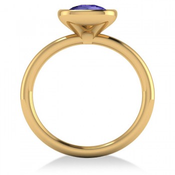 Cushion Cut Tanzanite Solitaire Engagement Ring 14k Yellow Gold (1.90ct)