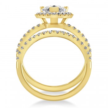 Diamond Pear-Cut Halo Bridal Set 14k Yellow Gold (2.78ct)