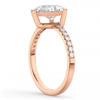 Pear Cut Sidestone Accented Diamond Engagement Ring 14K Rose Gold (2.21ct)