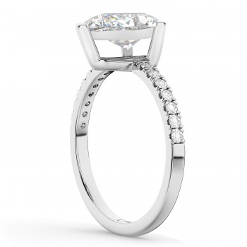 Pear Cut Sidestone Accented Diamond Engagement Ring 14K White Gold (2.21ct)