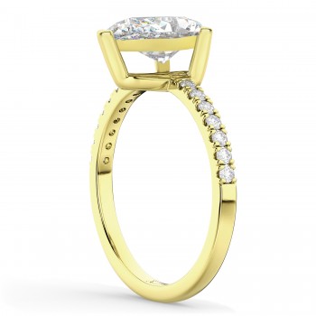 Pear Cut Sidestone Accented Moissanite & Diamond Engagement Ring 14K Yellow Gold 2.14ct