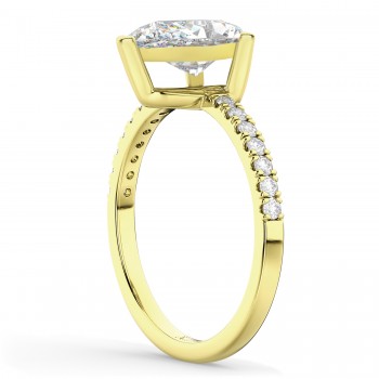 Pear Cut  Moissanite & Diamond Engagement Ring 14K Yellow Gold 2.14ct