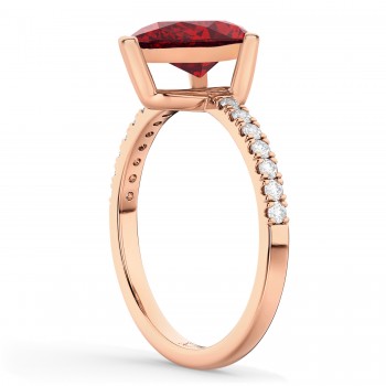 Pear Cut Ruby & Diamond Engagement Ring 14K Rose Gold 2.71ct
