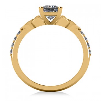 Princess Cut Lab Grown Diamond Celtic Knot Engagement Ring 14K Yellow Gold 0.75ct