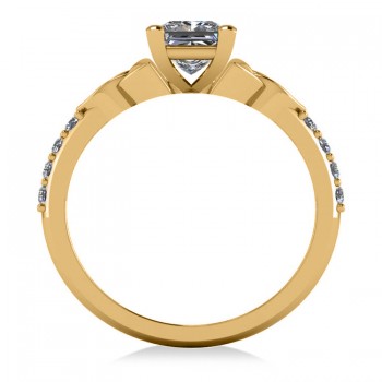 Princess Cut Diamond Celtic Knot Engagement Ring 14K Yellow Gold 0.75ct