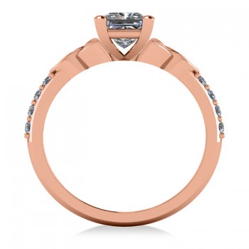 Princess Cut Diamond Celtic Knot Engagement Ring 14K Rose Gold 1.00ct