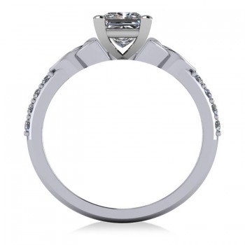 Princess Diamond Celtic Knot Engagement Ring 14K White Gold (1.00ct)