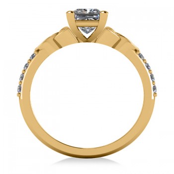 Princess Cut Lab Grown Diamond Celtic Knot Engagement Ring 14K Yellow Gold 1.00ct