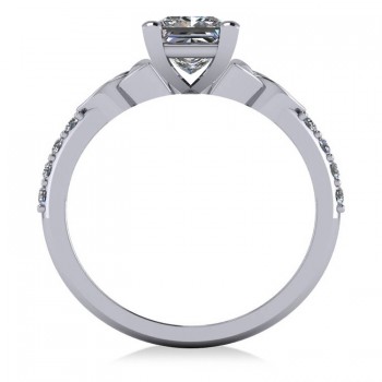Princess Diamond Celtic Knot Engagement Ring 14K White Gold (1.50ct)