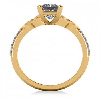 Princess Cut Lab Grown Diamond Celtic Knot Engagement Ring 14K Yellow Gold 1.50ct
