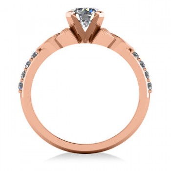 Round Lab Grown Diamond Celtic Knot Engagement Ring 18k Rose Gold 0.75ct