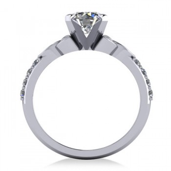 Round Lab Grown Diamond Celtic Knot Engagement Ring 14K White Gold (1.00ct)
