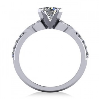Round Diamond Celtic Knot Engagement Ring 14K White Gold (1.00ct)